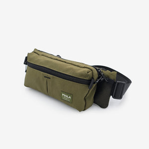 canguro larco en verde cerrado, diseño urbano y práctico, producto local y fair trade hecho por Piola Bags.