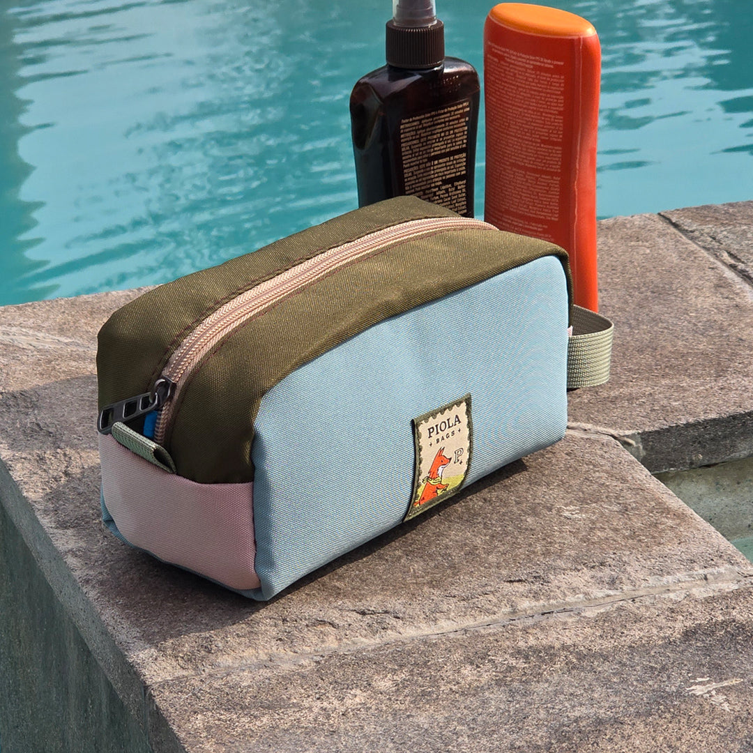 Neceser Brick Celeste-Verde-Rosa