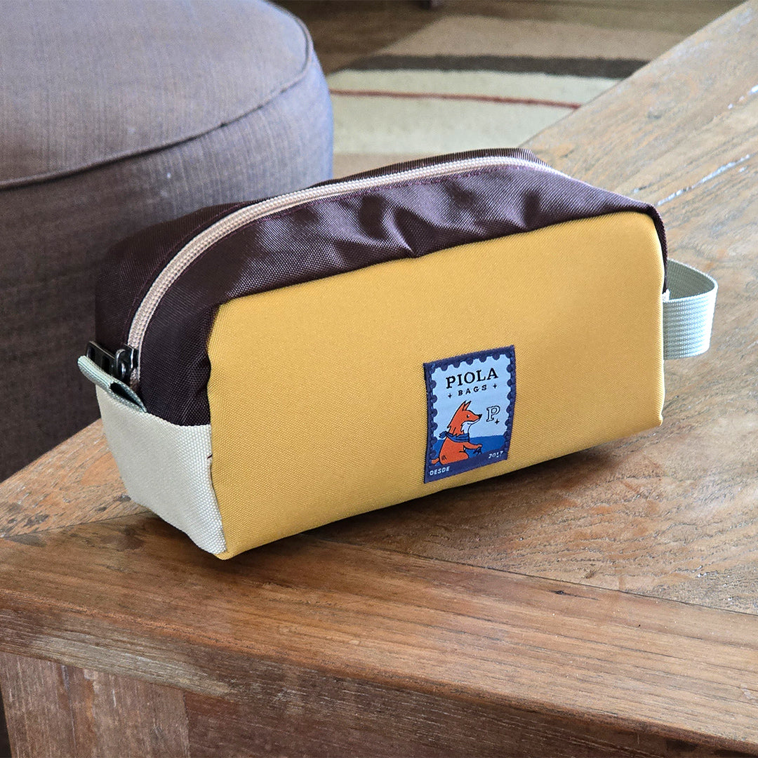 Neceser Brick Mostaza-Marrón-Beige