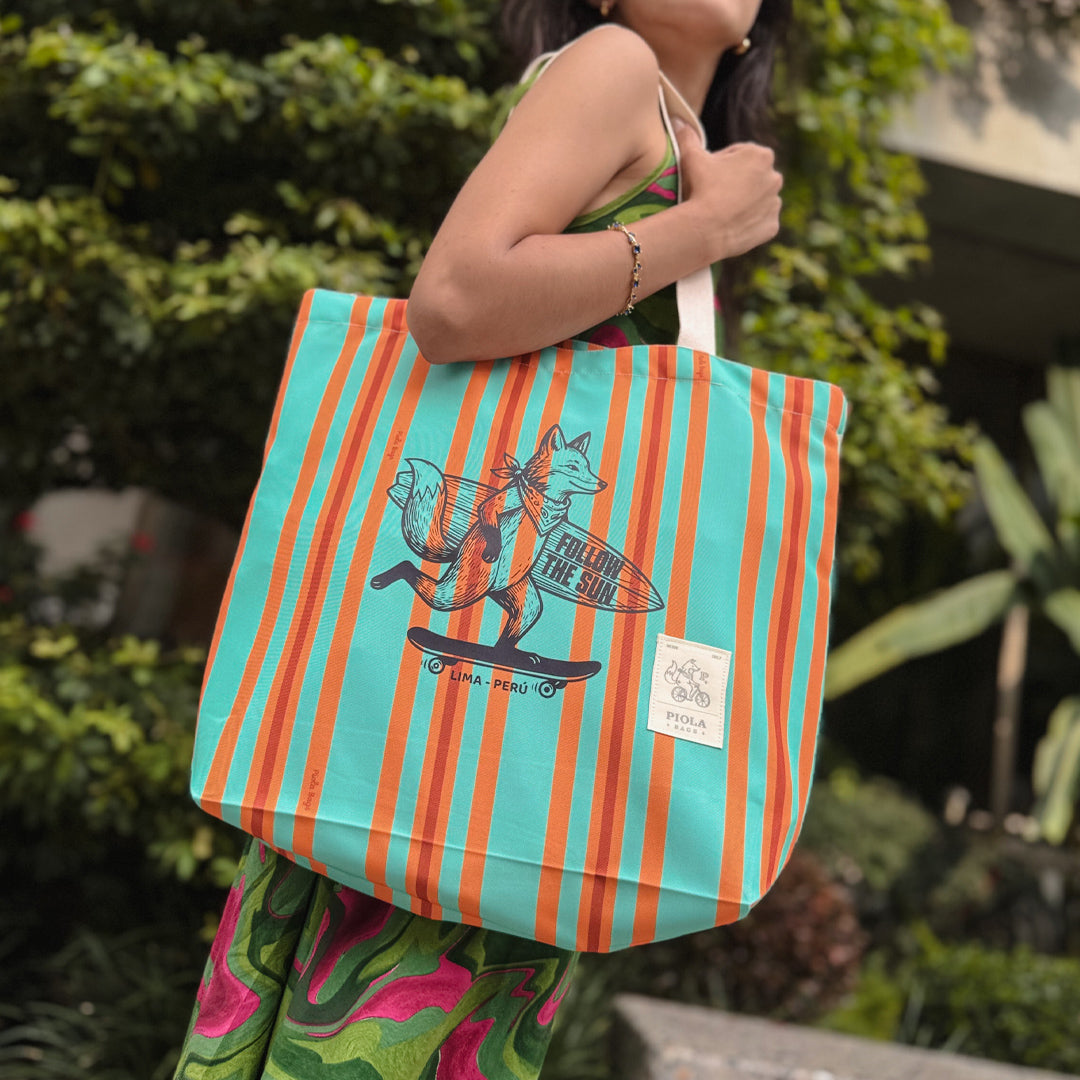 Tote Bag Sombrilla Turquesa